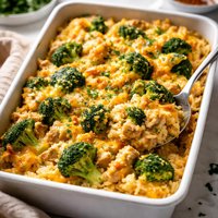 Broccoli Cheddar Cheese with Chicken Casserole
