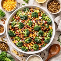 Broccoli Cheddar Salad with Toasted Pumpkin