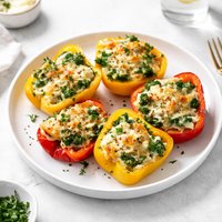 Broccoli Cheese Stuffed Bell Peppers