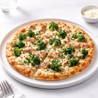 Broccoli Chicken White Pizza