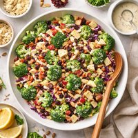Broccoli Crunch with Creamy Almond Dressing