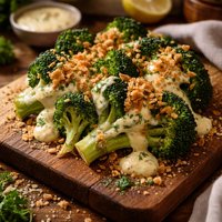 Broccoli Herbed Hollandaise Sauce Toasted Bread Crumbs
