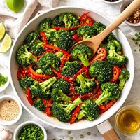 Broccoli N Red Peppers Stir Fried