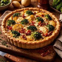 Broccoli Potato and Bacon Quiche