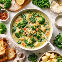 Broccoli Potato Soup with Greens