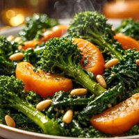 Broccoli Rabe with Apricots and Pine Nuts