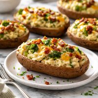 Broccoli Ranch Twice Baked Potatoes