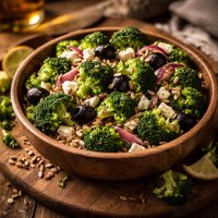 Broccoli Salad with Black Olives and Feta Cheese
