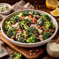 Broccoli Salad with Lemon Pepper Blue Cheese Dressing