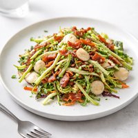 Broccoli Slaw with Turkey Bacon and Water Chestnuts