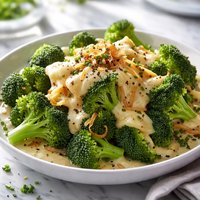 Broccoli with Onion Cheese Sauce