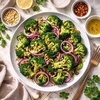 Broccoli with Onions and Pine Nuts