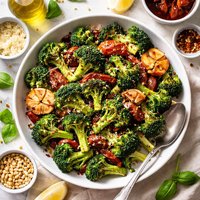 Broccoli with Sun Dried Tomatoes and Roasted Garlic
