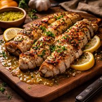 Broiled Alligator Tail with Lemon Butter Sauce