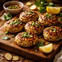 Broiled Fishcakes with Ginger and Cilantro