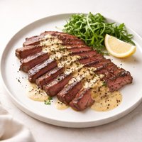 Broiled Flank Steak with Mustard Sauce