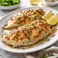 Broiled Flounder with Puffy Cheese Topping