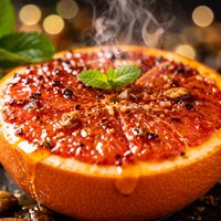 Broiled Grapefruit with Honey Vanilla Cardamom