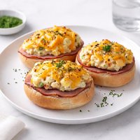 Broiled Ham Cheddar and Egg Salad Buns
