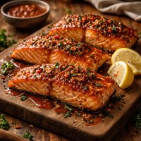 Broiled Salmon Fillets with a Spicy Sauce