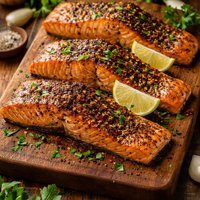 Broiled Salmon with Black Pepper and Lime Rub