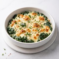 Broiled Spinach with Four Cheeses