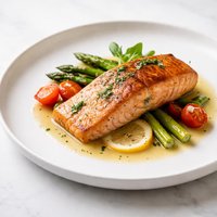 Bronzed Alaska Salmon in a Butter Wine Sauce
