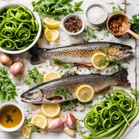 Brook Trout and Fiddleheads