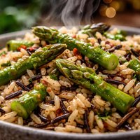 Brown and Wild Rice with Asparagus