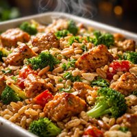 Brown Rice Nut Tempeh Casserole