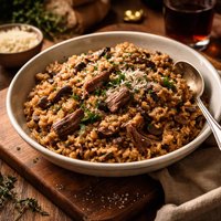 Brown Rice Risotto with Lamb
