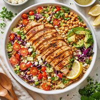 Brown Rice Salad with Grilled Chicken