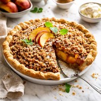 Brown Sugar Peach Pie with Coconut Streusel