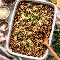 Brown Wild Rice Mushroom Casserole