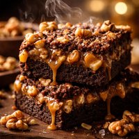 Brownie Caramel Walnut Bars