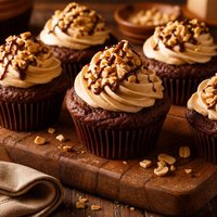 Brownie Cupcakes with Peanut Butter Frosting