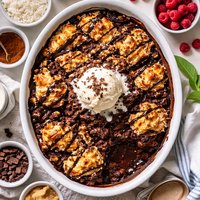 Brownie Macaroon Pudding Cake