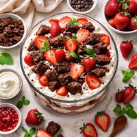 Brownie Strawberry Trifle