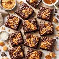 Brownies with Peanut Butter and Caramel Filling