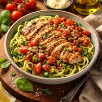 Bruschetta Grilled Chicken Zoodle Bowl
