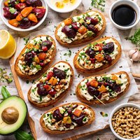 Bruschetta with Oven Roasted Beets and Goat Cheese