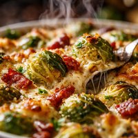 Brussels Sprout and Bacon Gratin