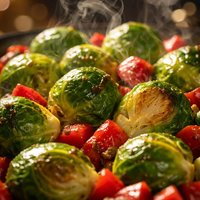 Brussels Sprouts and Red Pepper