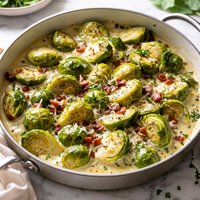 Brussels Sprouts Braised in Cream