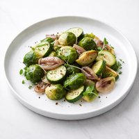 Brussels Sprouts with Shallots and Zucchini