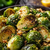 Brussels Sprouts with Walnut Lemon Vinaigrette