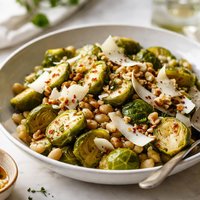 Brussels Sprouts with White Beans and Pecorino