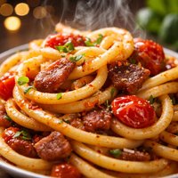 Bucatini with Pancetta and Tomatoes