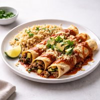 Budget Stretching Beef and Zucchini Enchiladas W Brown Rice