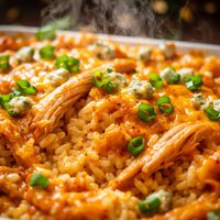 Buffalo Chicken and Rice Casserole